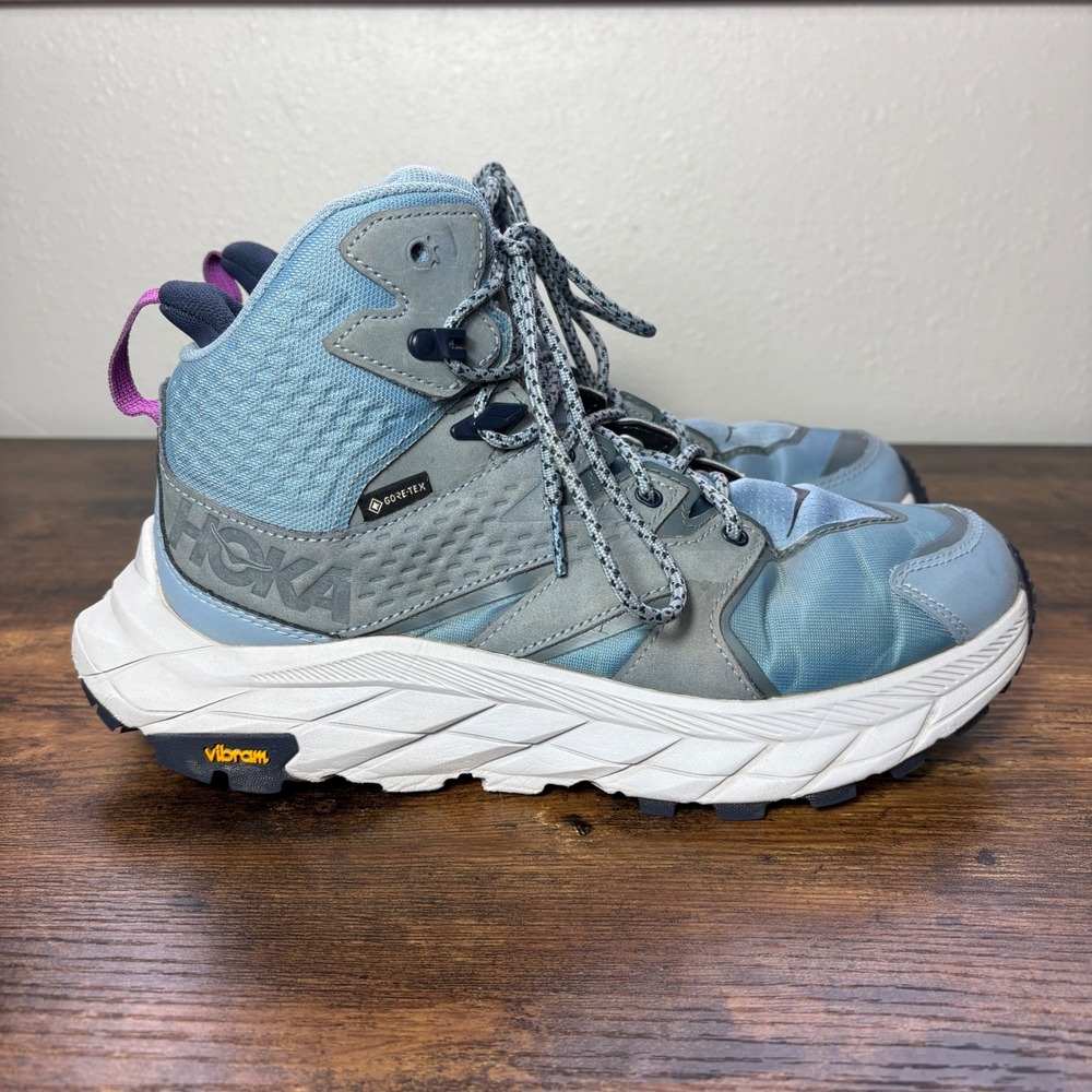 Hoka Anacapa Mid GTX Gore-Tex Hiking Boots Blue Grey 1119372 MSHM Womens 8.5